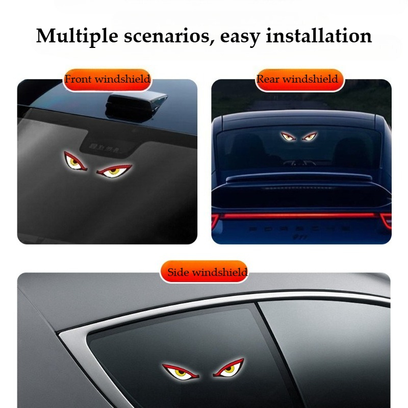 Devil Eye Solar Car LED Light | Wireless Anti-Theft Warning Light | Waterproof Neon Effect