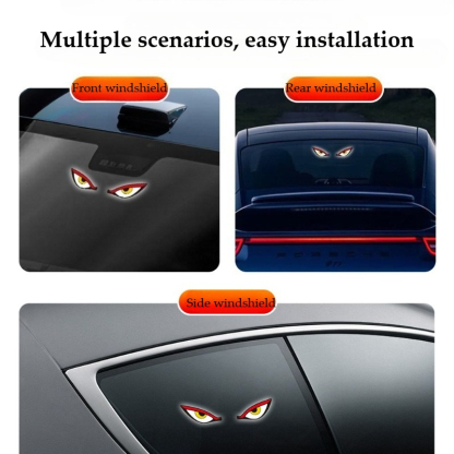 Devil Eye Solar Car LED Light | Wireless Anti-Theft Warning Light | Waterproof Neon Effect