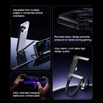 【Stand + Charging Cable】Two-in-One Foldable 240W Fast Charging Cable