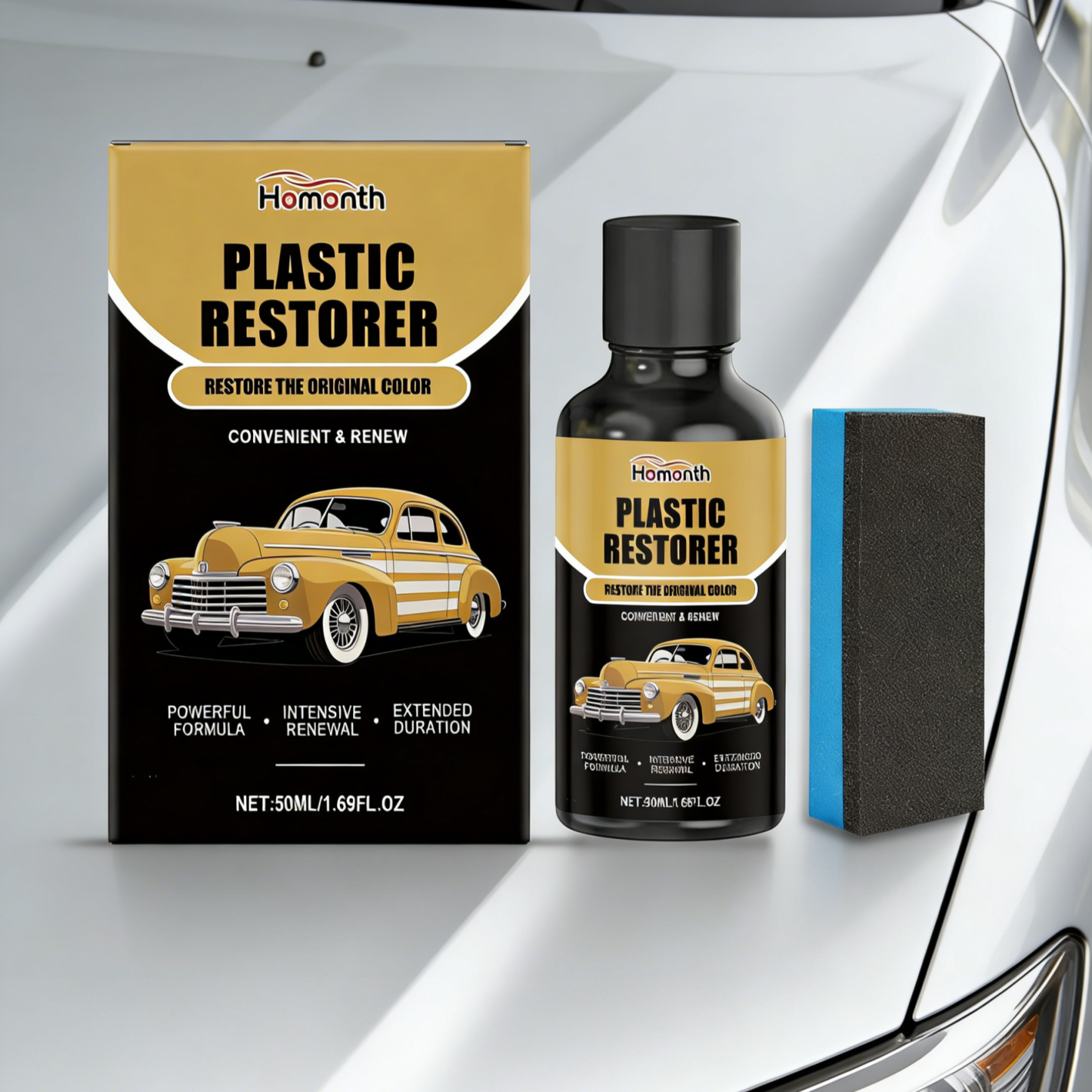 3-in-1 Nano Crystal Car Coating Serum | Instant Mirror Shine & Scratch Repair | Rust Removal & Hydrophobic Waterproof Protection | Long-Lasting DIY Car Detailing Kit