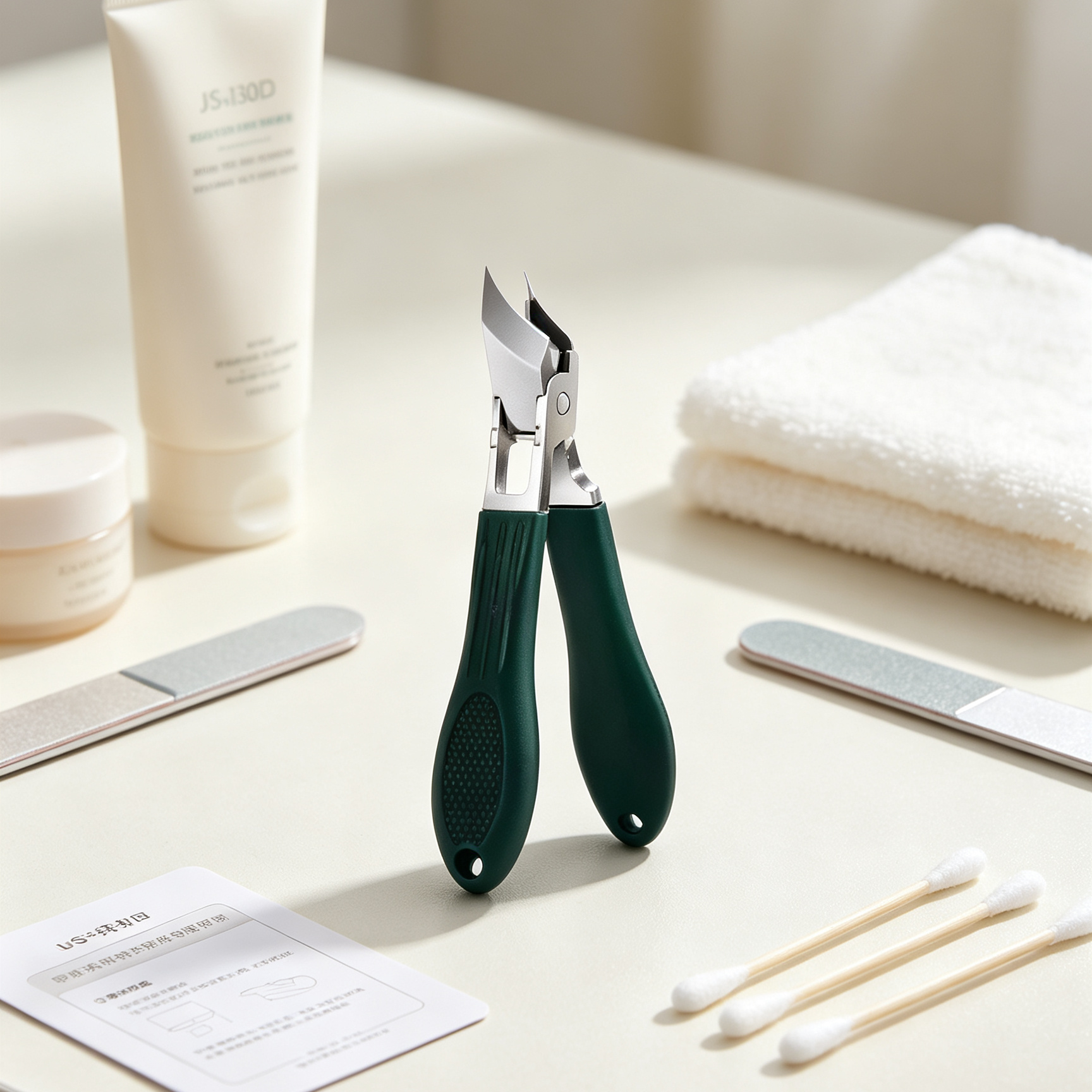 Professional Angled Ingrown Nail Clipper Set with Anti-Splash Design