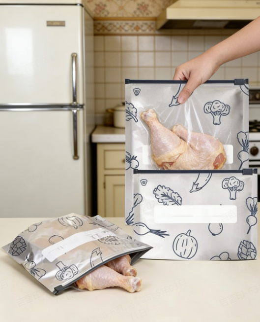 Aluminum Foil Fresh-Keeping Bag: Reusable Ziplock Food Storage for Kitchen & Freezer (Moisture-Proof)