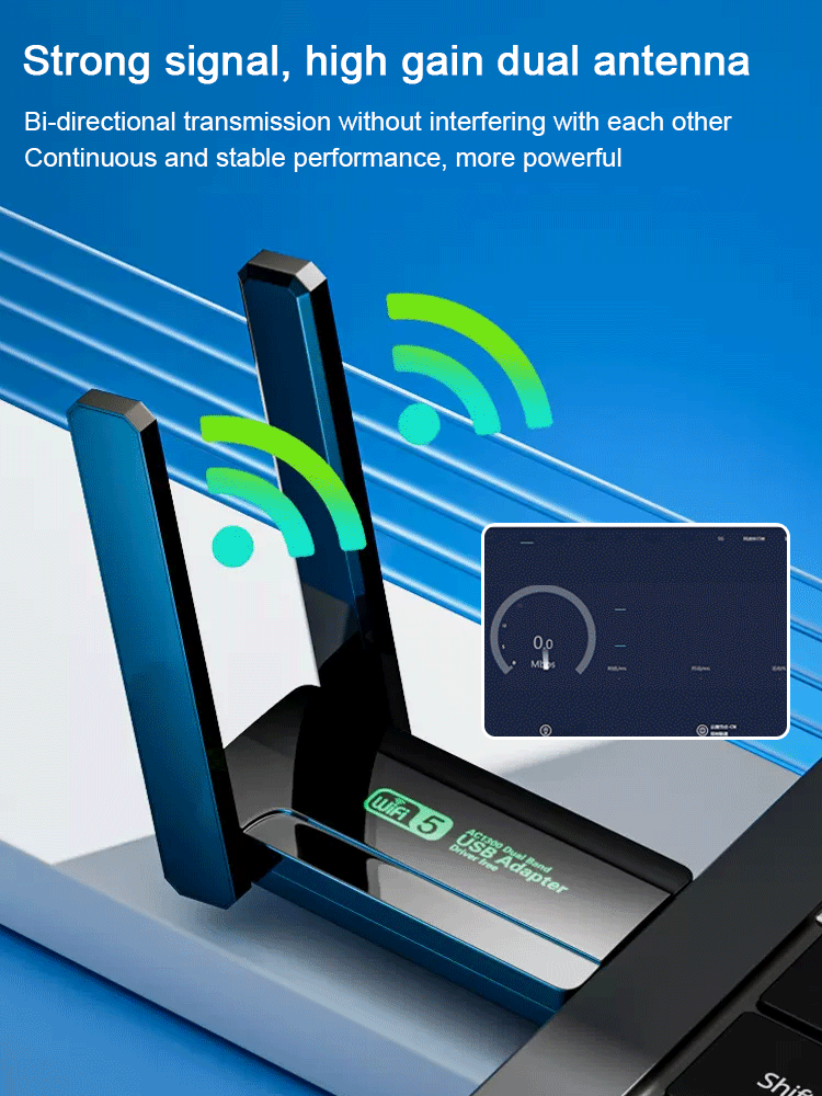 [Fast to Fly] 1300M Dual Band Drive-free Wireless Network Card