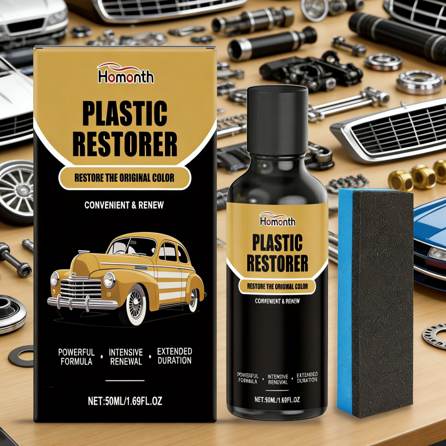 3-in-1 Nano Crystal Car Coating Serum | Instant Mirror Shine & Scratch Repair | Rust Removal & Hydrophobic Waterproof Protection | Long-Lasting DIY Car Detailing Kit