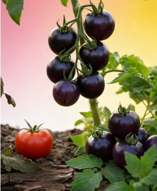 Blueberry Tomato Seeds (Exotic Purple-Black Variety) - Ag-Science Hybrid, High Yield & Non-GMO
