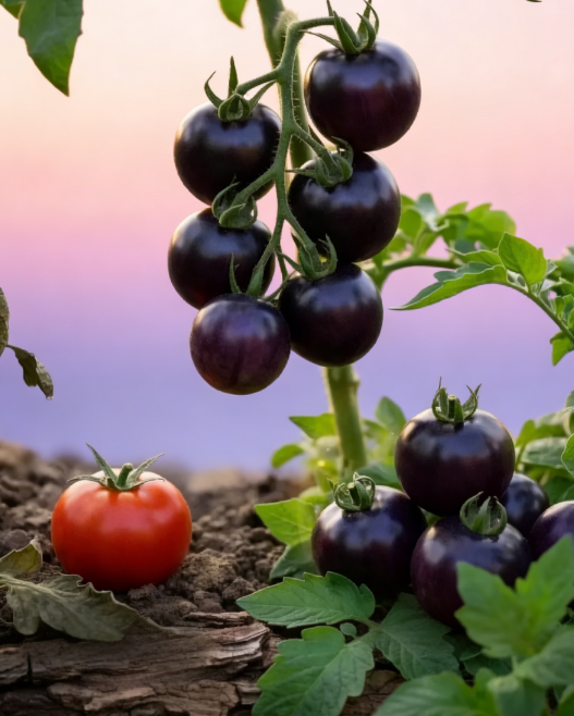 Blueberry Tomato Seeds (Exotic Purple-Black Variety) - Ag-Science Hybrid, High Yield & Non-GMO