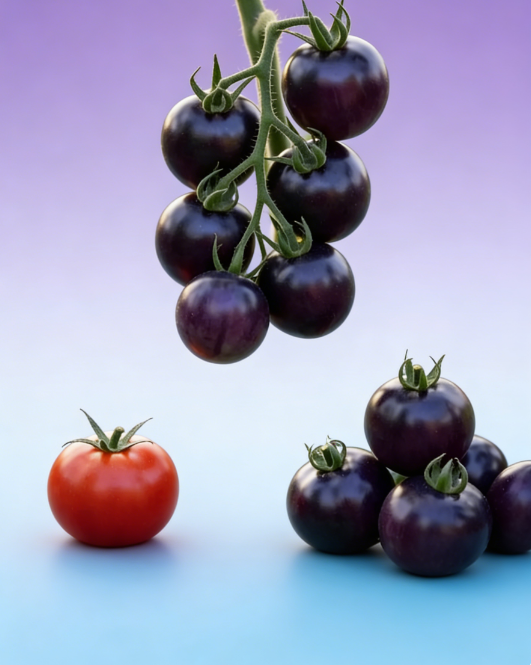 Blueberry Tomato Seeds (Exotic Purple-Black Variety) - Ag-Science Hybrid, High Yield & Non-GMO