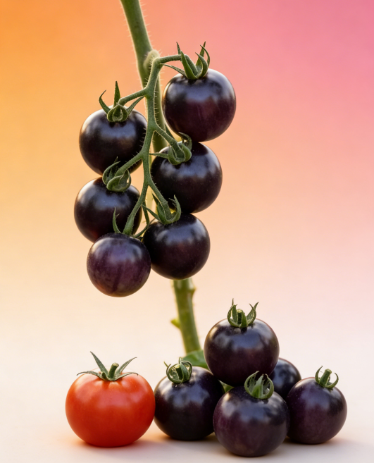 Blueberry Tomato Seeds (Exotic Purple-Black Variety) - Ag-Science Hybrid, High Yield & Non-GMO