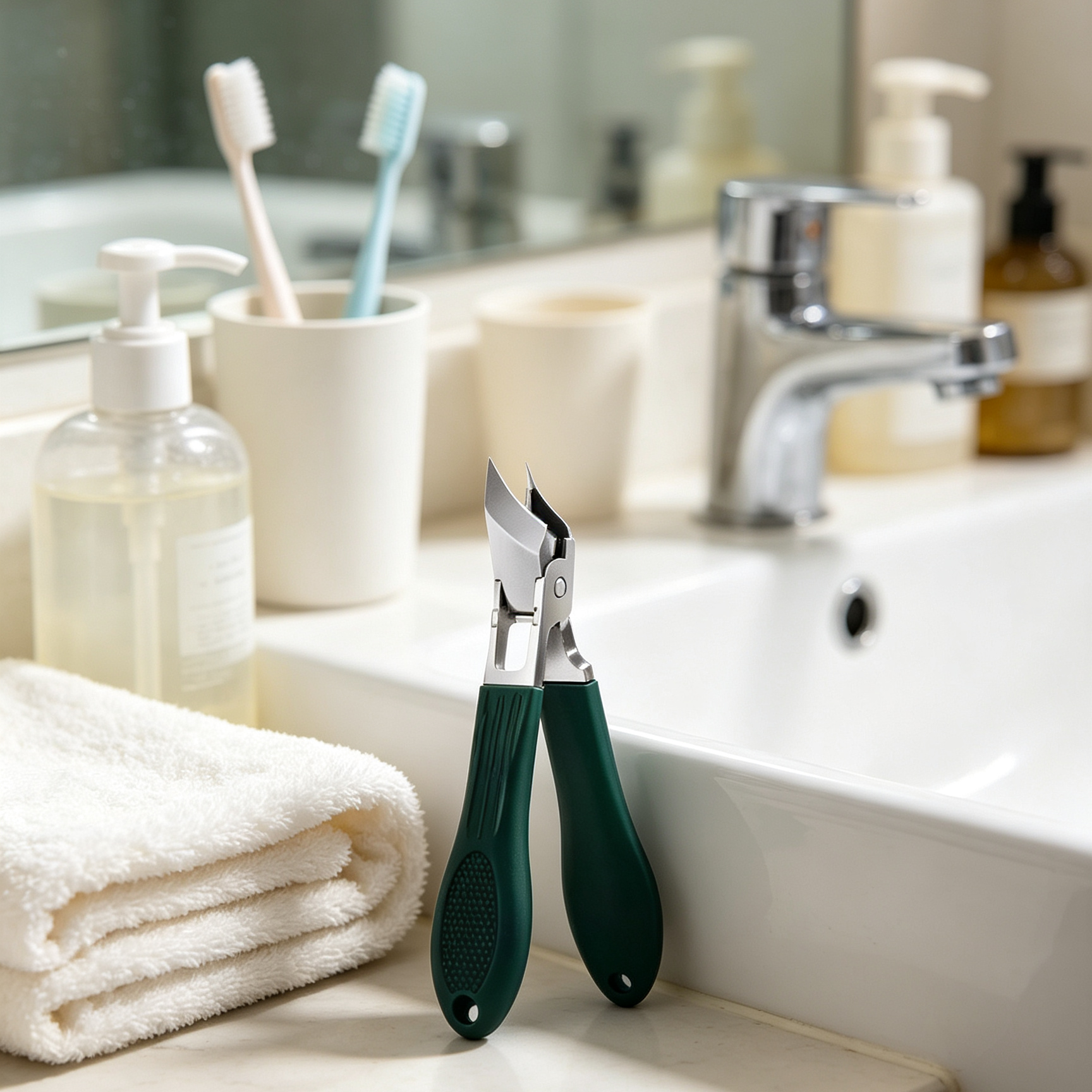 Professional Angled Ingrown Nail Clipper Set with Anti-Splash Design