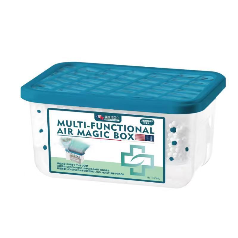 Moisture-absorbing, dust-removing, odor-decomposing air magic box
