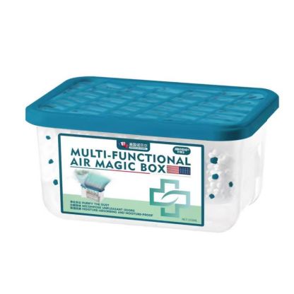 Moisture-absorbing, dust-removing, odor-decomposing air magic box