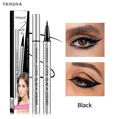 Waterproof Quick-Dry Liquid Eyeliner | 0.01mm Ultra-Fine Tip | Smudge-Proof 24H Long Lasting | Cool Black