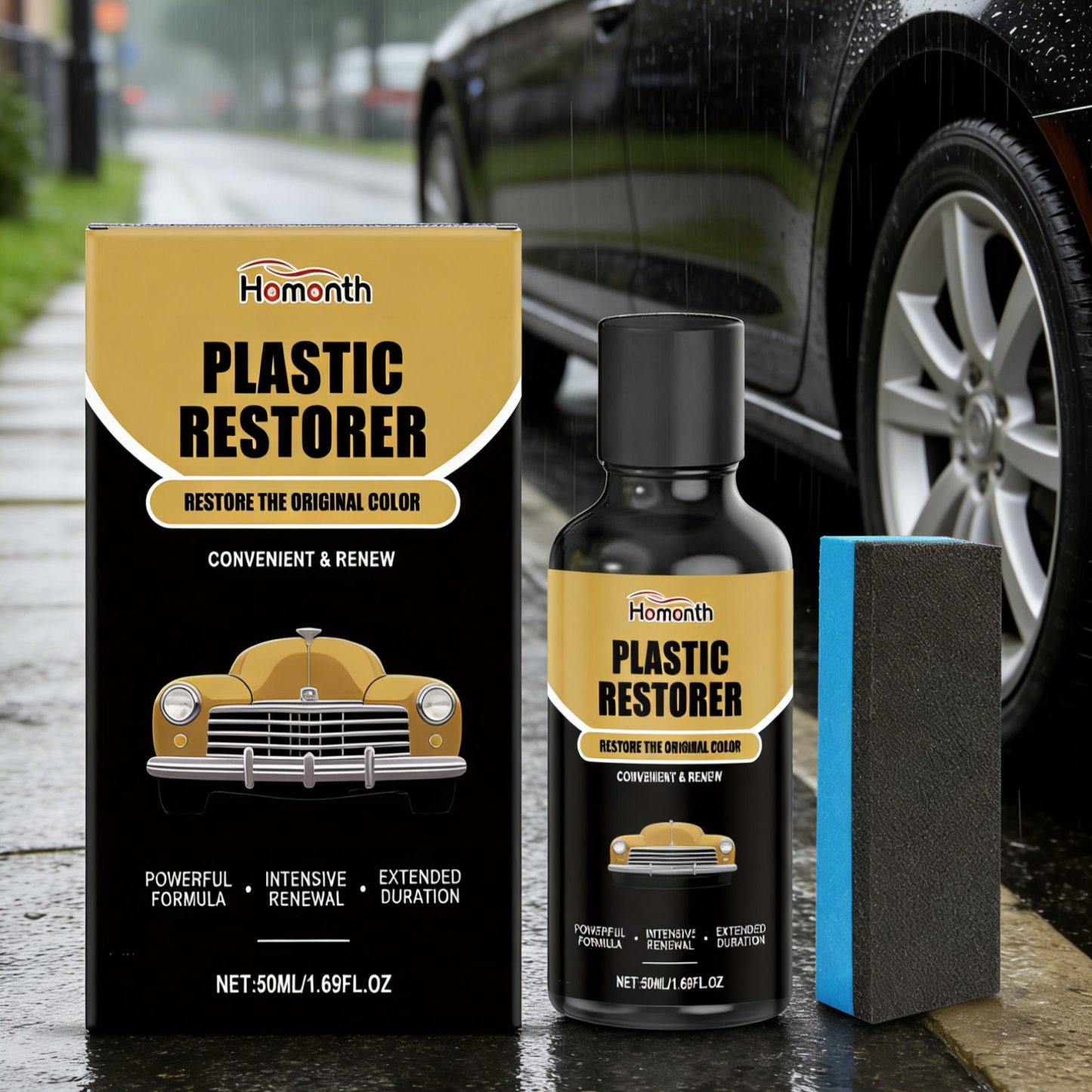3-in-1 Nano Crystal Car Coating Serum | Instant Mirror Shine & Scratch Repair | Rust Removal & Hydrophobic Waterproof Protection | Long-Lasting DIY Car Detailing Kit