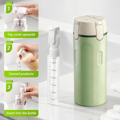 Portable 4-in-1 Travel Bottle | Leak-Proof Toiletry Organizer | 4 Compartments Dispenser | Luggage Space Saver | TSA Approved Refillable Tube | Travel & Business Trip Essential