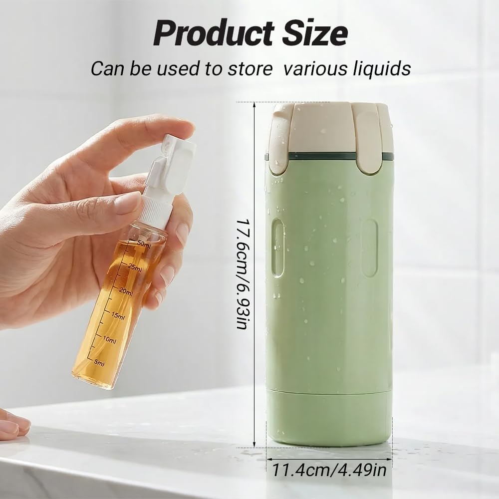 Portable 4-in-1 Travel Bottle | Leak-Proof Toiletry Organizer | 4 Compartments Dispenser | Luggage Space Saver | TSA Approved Refillable Tube | Travel & Business Trip Essential