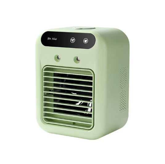Portable air cooler with silent humidification