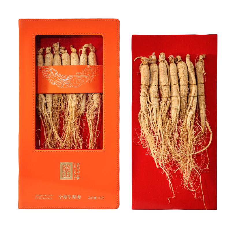 Changbai Mountain Ginseng with Whole Roots, Sun-Dried Ginseng, 200g/Box