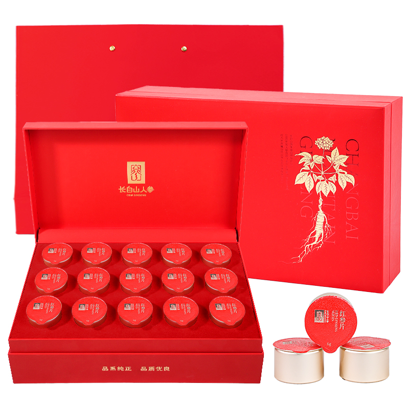 Portable Mini Jar Red Ginseng Slices Gift Set, 90g/Box-Changbai Mountain Ginseng-CBM GINSENG