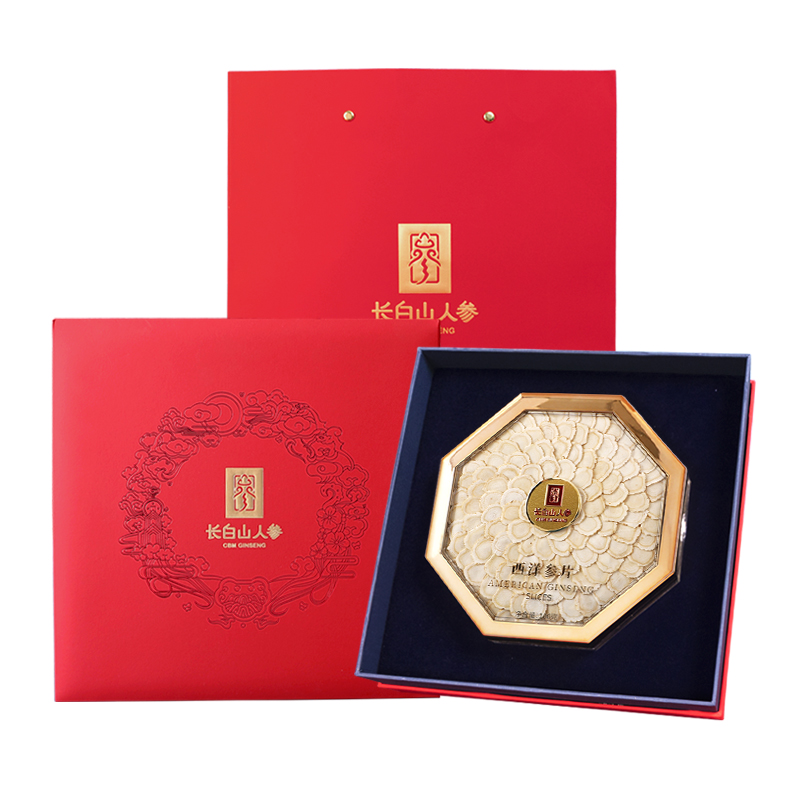 American Ginseng Slices, Gift Box, 100g/Box, φ1.6-1.8-Changbai Mountain Ginseng-CBM GINSENG