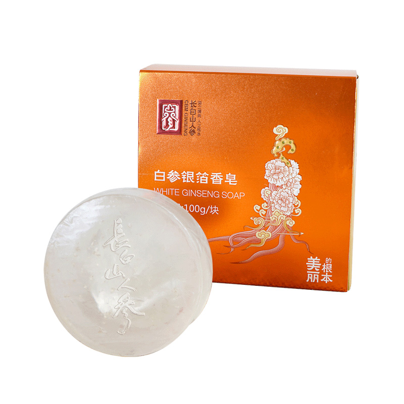 Red Ginseng Soap with Gold Foil, 100g-Changbai Mountain Ginseng