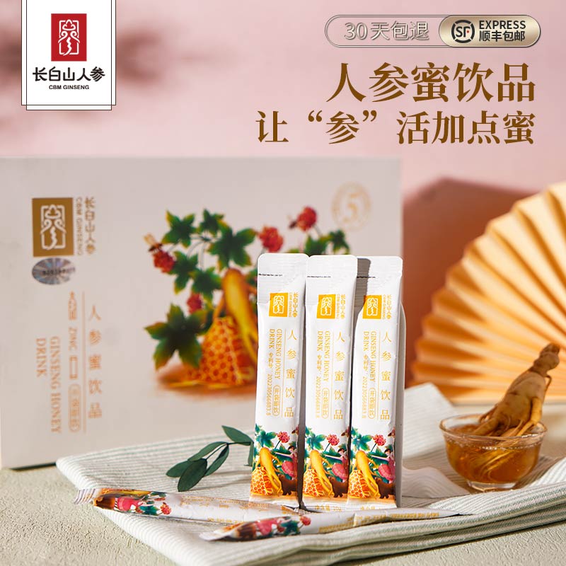 Changbai Mountain Ginseng Honey Paste Beverage, 1 stick/10g, 30 sticks/box