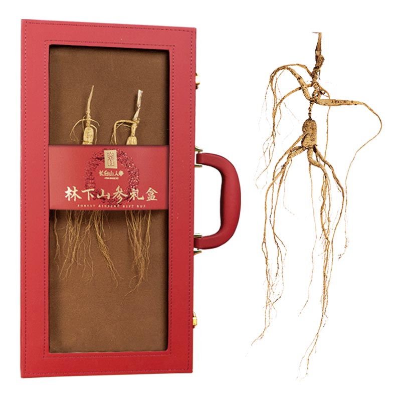 Changbai Mountain Ginseng Forest-cultivated Ginseng with Red Leather Gift Box, 15g/Box