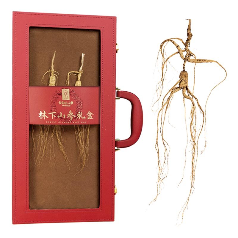 Changbai Mountain Ginseng Forest-cultivated Ginseng with Red Leather Gift Box, 15g/Box