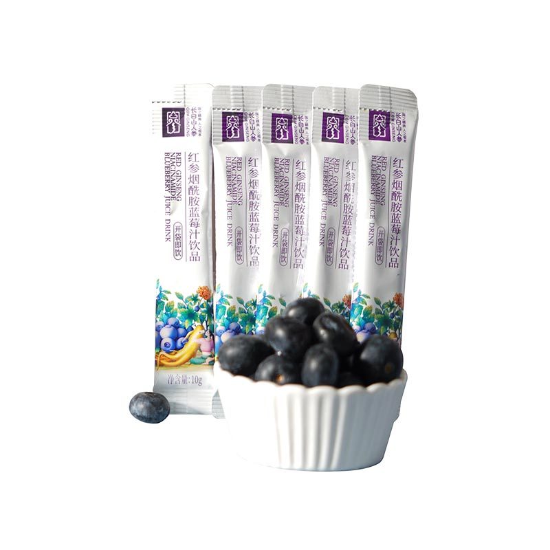 Changbai Mountain Ginseng Red Ginseng Nicotinamide Blueberry Juice Drink, 300g/box