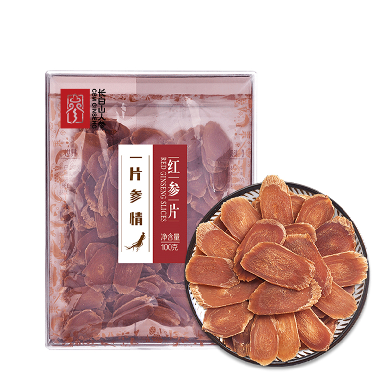Red Ginseng Slices, 100g/Box-Changbai Mountain Ginseng-CBM GINSENG