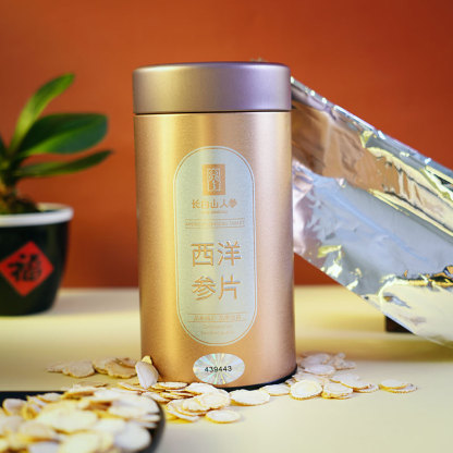 Changbai Mountain Ginseng and American Ginseng Slices, 100g in Barrel Packaging