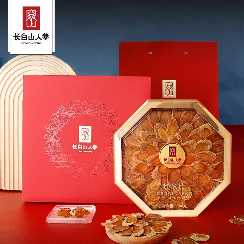 Sugar-Free Red Ginseng Slices Gift Box，100g/Box, φ2.0-Changbai Mountain Ginseng
