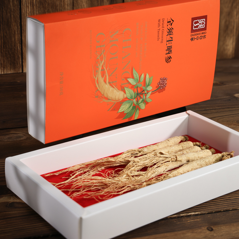 Sun-Dried Whole Ginseng, 50g Boxed - Changbai Mountain Ginseng-CBM GINSENG