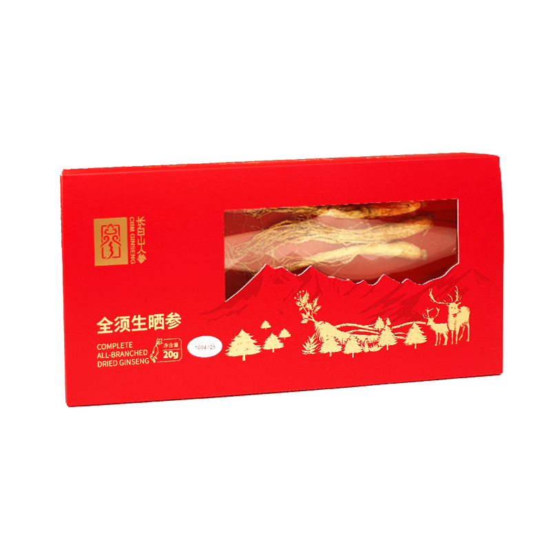 Whole Root, Sun-Dried Ginseng Gift Box Packaging-Changbai Mountain Ginseng-CBM GINSENG