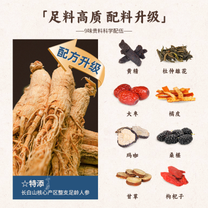 Changbai Mountain Ginseng, Polygonatum Sibiricum and Eucommia Male Flower Paste,200g/Box