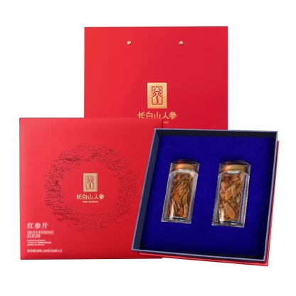 Red Ginseng Slices in a Gift Box, 100g/Box-Changbai Mountain Ginseng