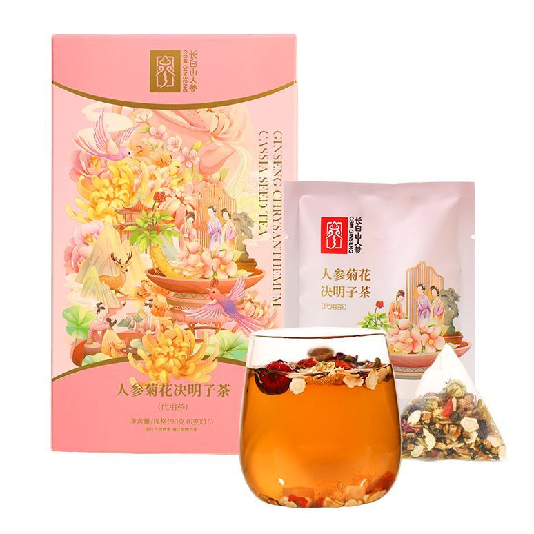 Ginseng Chrysanthemum and Cassia Seed Tea,90 g (6 g *15 bags)-Changbai Mountain Ginseng-CBM GINSENG