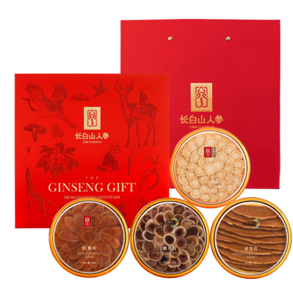 Red Ginseng Slices Four Delights Gift Set, 100g/Box-Changbai Mountain Ginseng