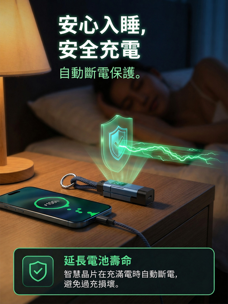 65W 迷你鑰匙扣數據充電線