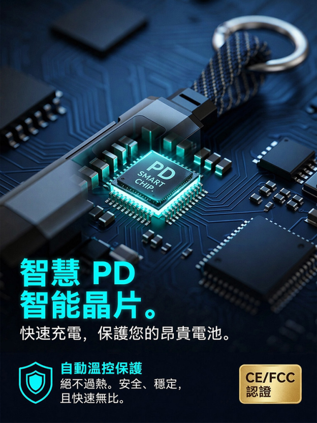 65W 迷你鑰匙扣數據充電線