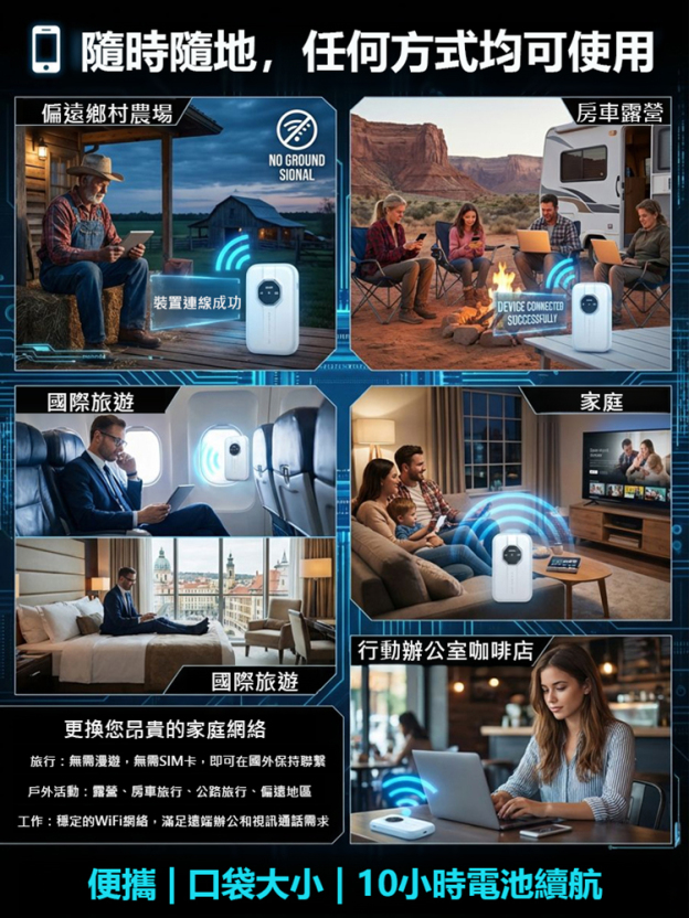 【全球覆蓋，終身免費】無界隨身wifi
