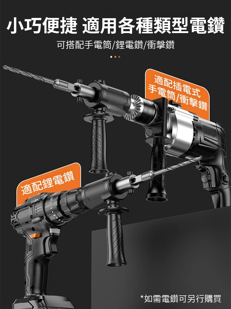 電鎚轉換頭，一機搞定多種鑽孔需求