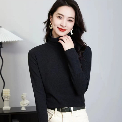 時尚百搭雙面德絨高領打底衫