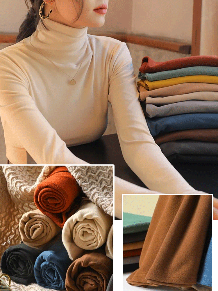 時尚百搭雙面德絨高領打底衫