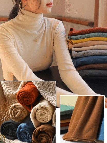 時尚百搭雙面德絨高領打底衫