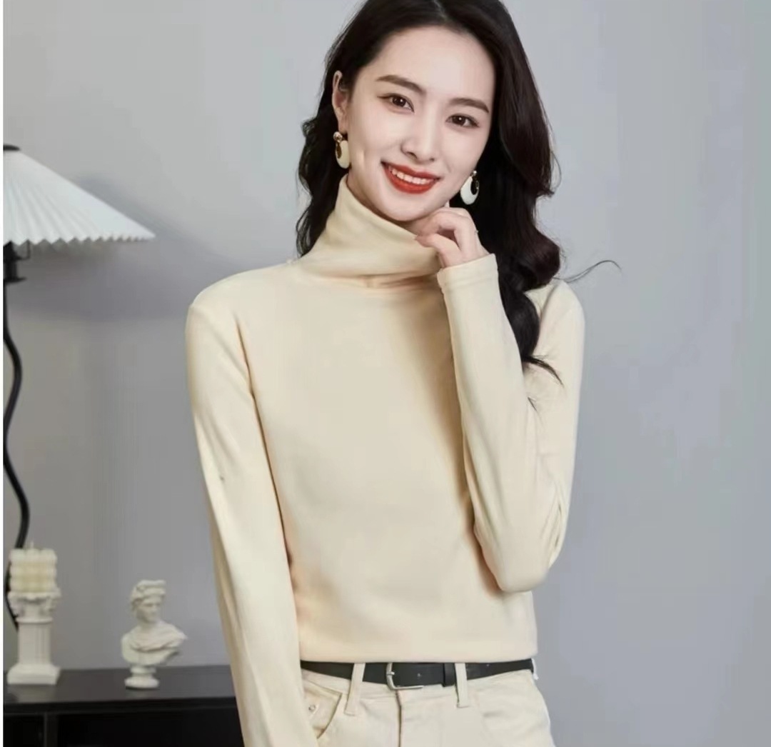 時尚百搭雙面德絨高領打底衫