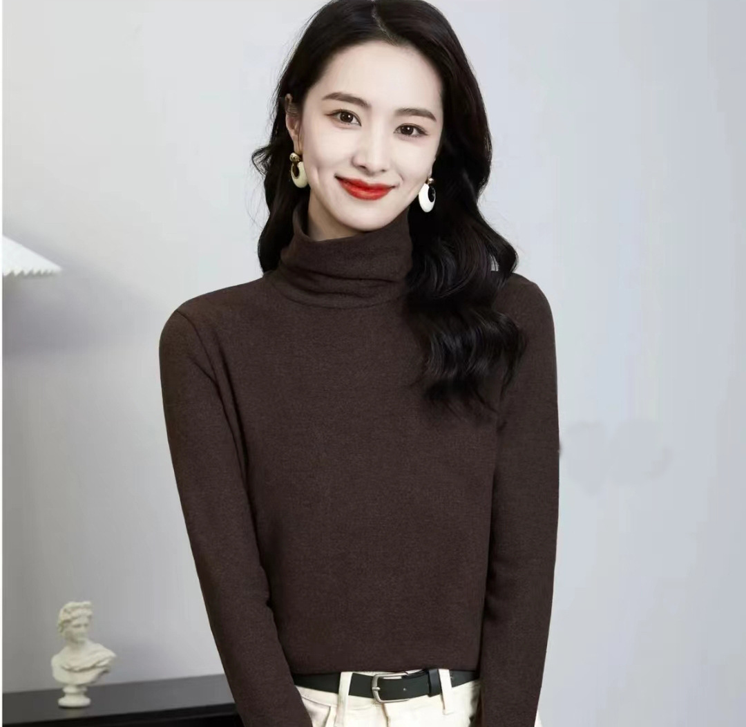 時尚百搭雙面德絨高領打底衫