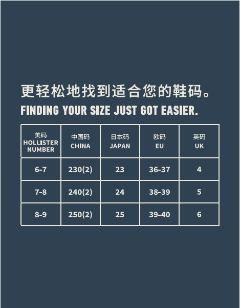 拖鞋尺码表