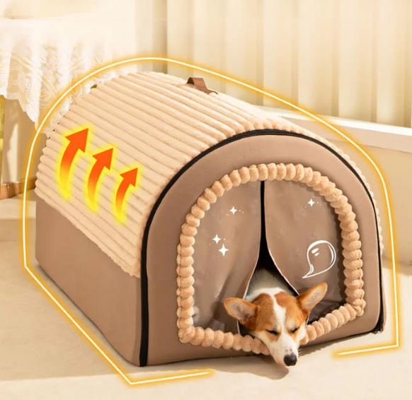 猫小屋を暖める