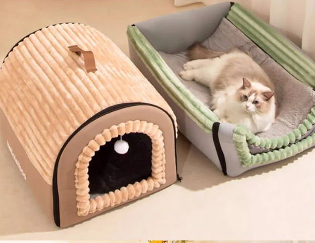 猫小屋を暖める