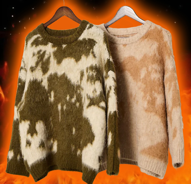 セーターをかぶせる